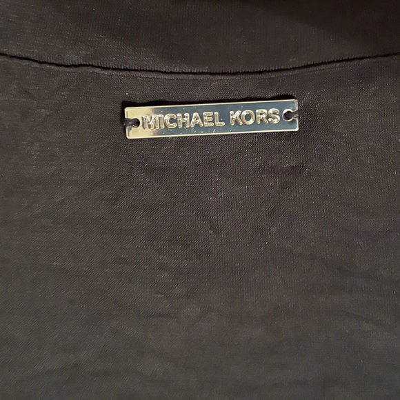 NWT Michael Kors Cap Sleeve Slit Maxi Dress (Black) Women's Dress - Picture 6 of 7